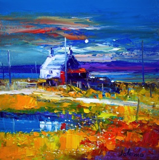 Moonrise on the Machair Isle of Lewis 16x16 Moonrise on the Machair Isle of Lewis 16x16